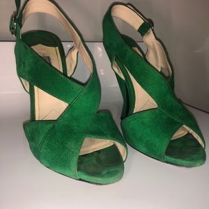 Authentic Prada Runway Kelly Green Suede Heel